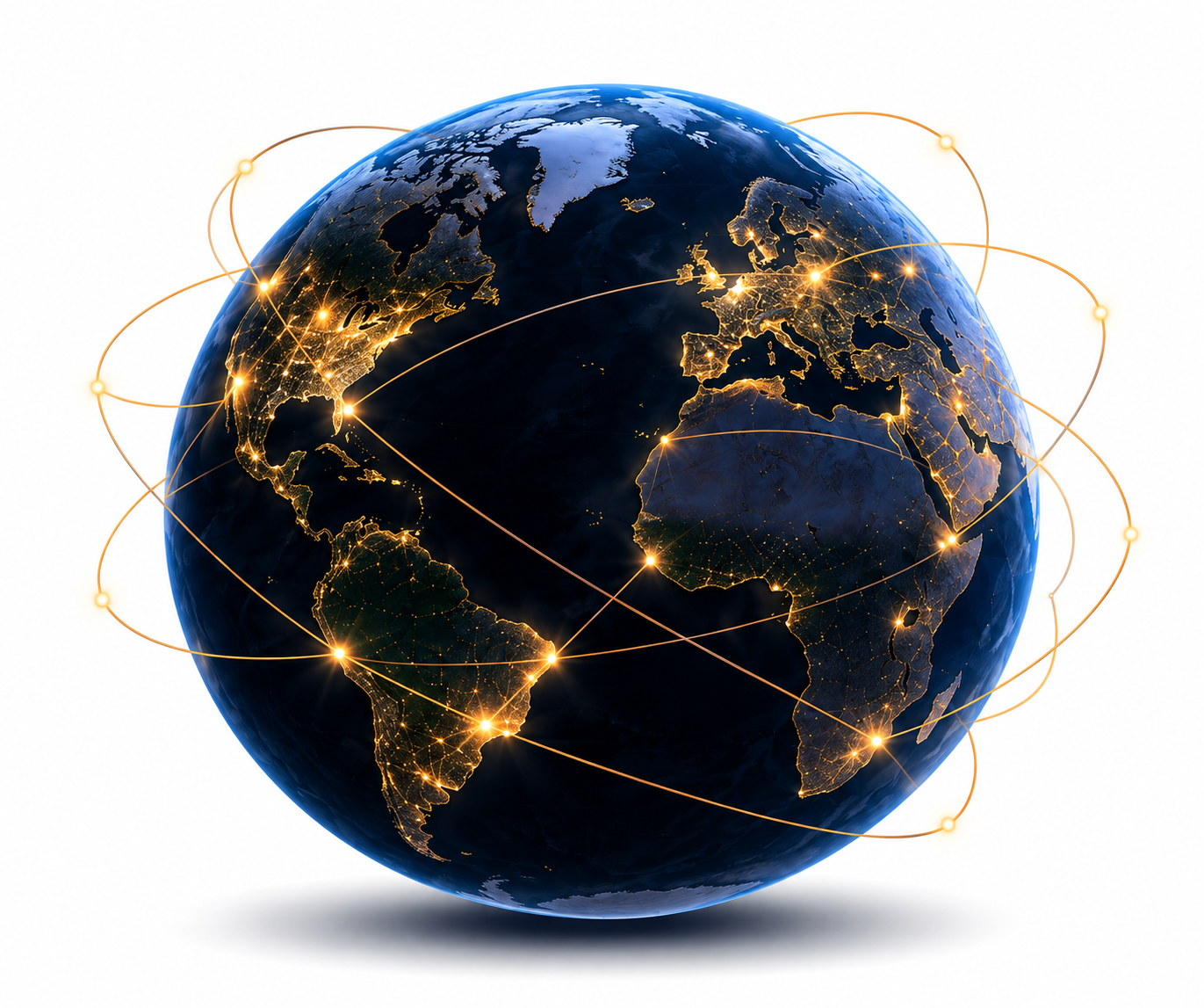 Digital globe with connected network lines