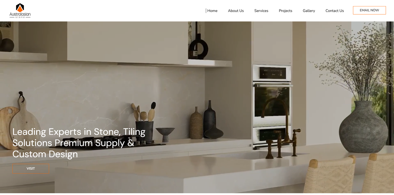 Live screenshot of Australasian Stone website
